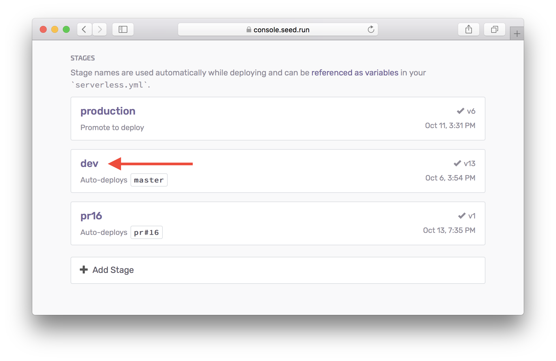 Select Stage To Promote