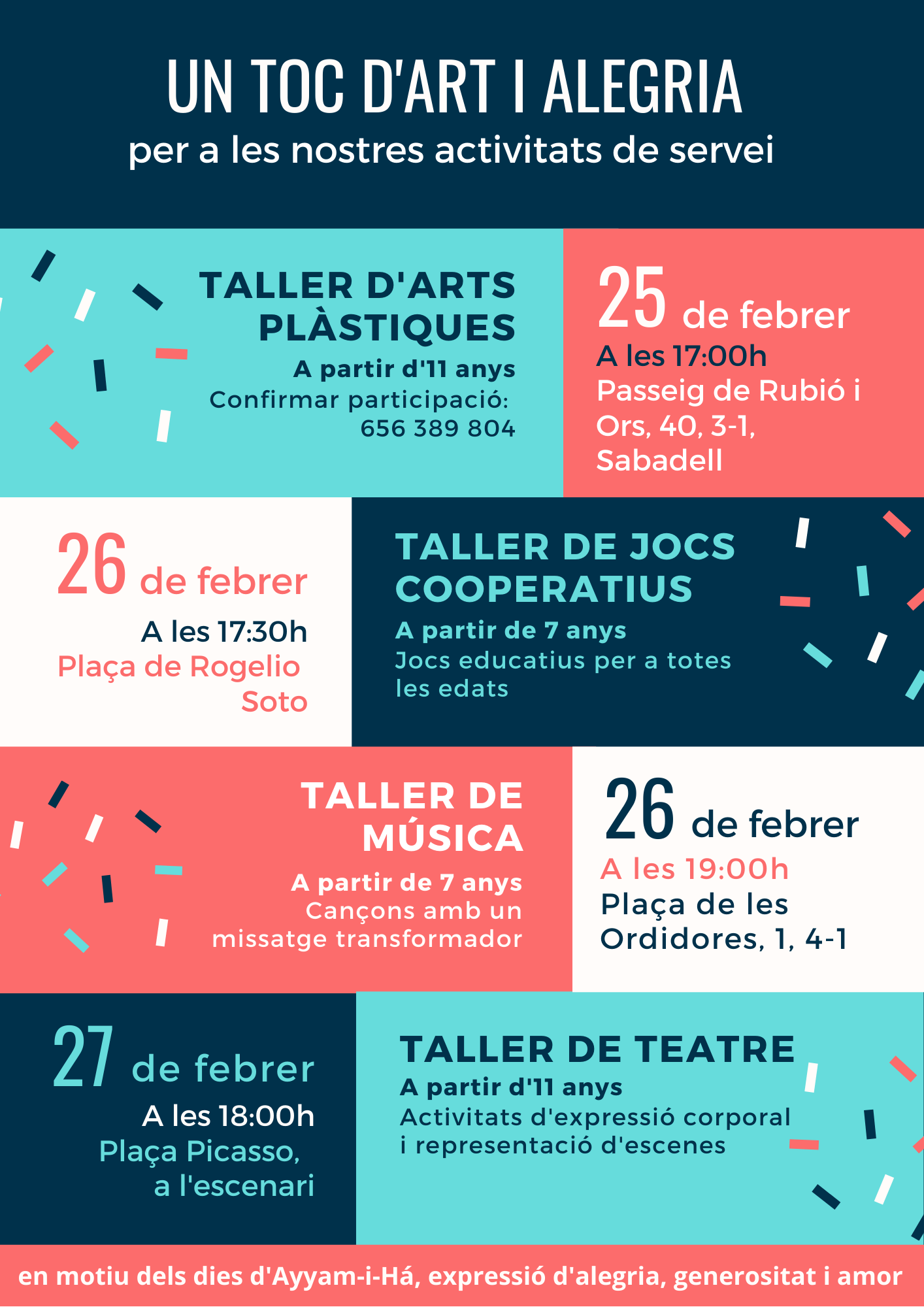 S'organitzen 4 tallers d'art i diversió sana