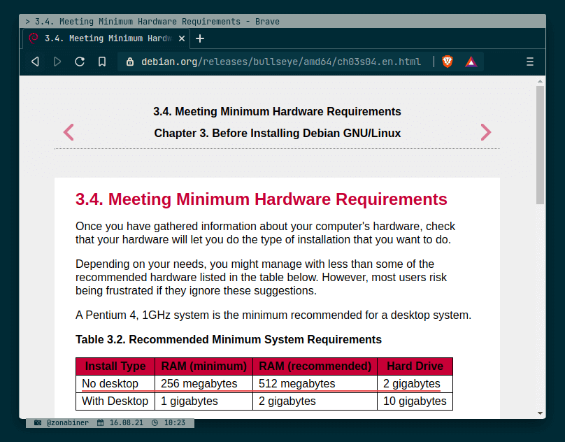 Hardware Requirements Debian 11 Bullseye