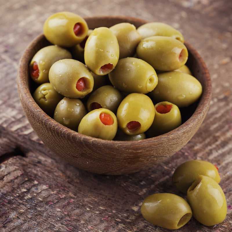 Greek-Grocery-Greek-Products-bio-green-olives-with-red-pepper-300g