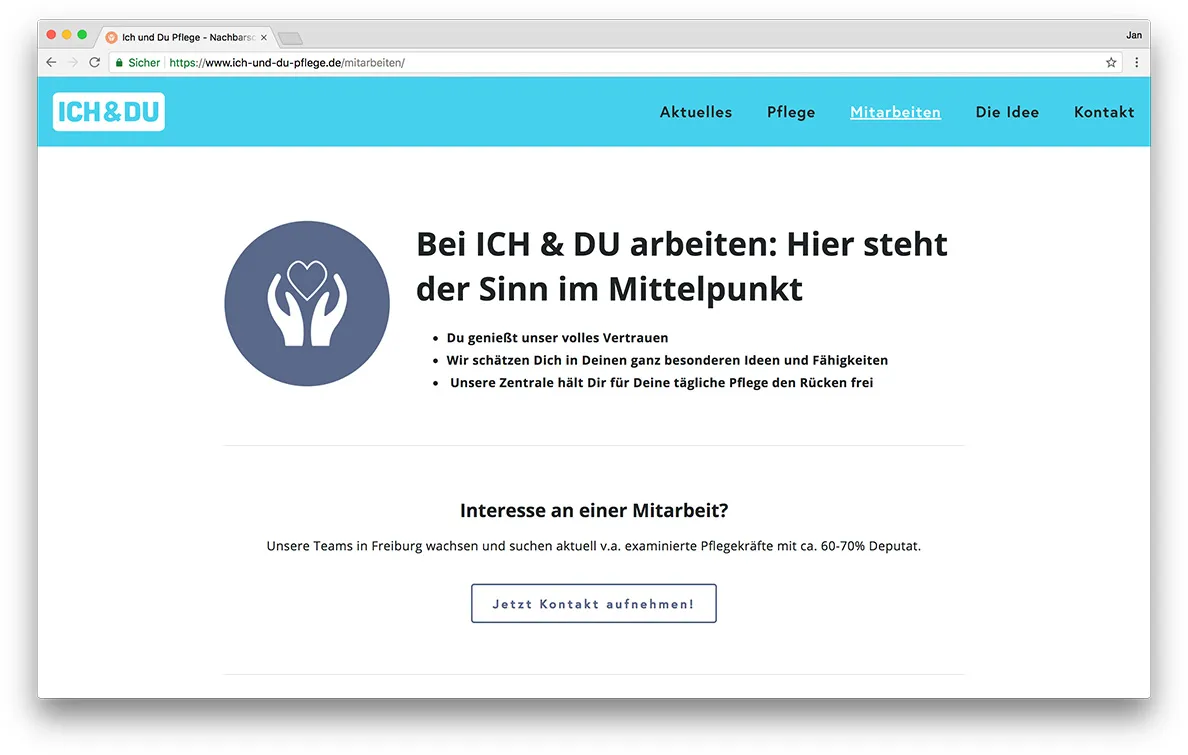 KreativBomber Onlineagentur Freiburg - ICH &amp; DU Pflege Freiburg Mitarbeiten
