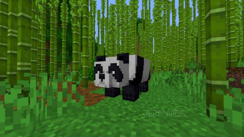 Minecraft bamboo jungle and a panda