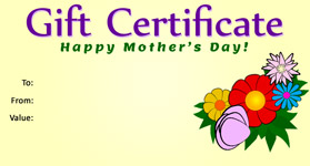 Custom Mother's Day Gift Card Gift Certificate Template 