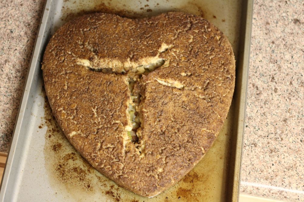Vegan Thanksgiving Tofu Heart w/ stuffing