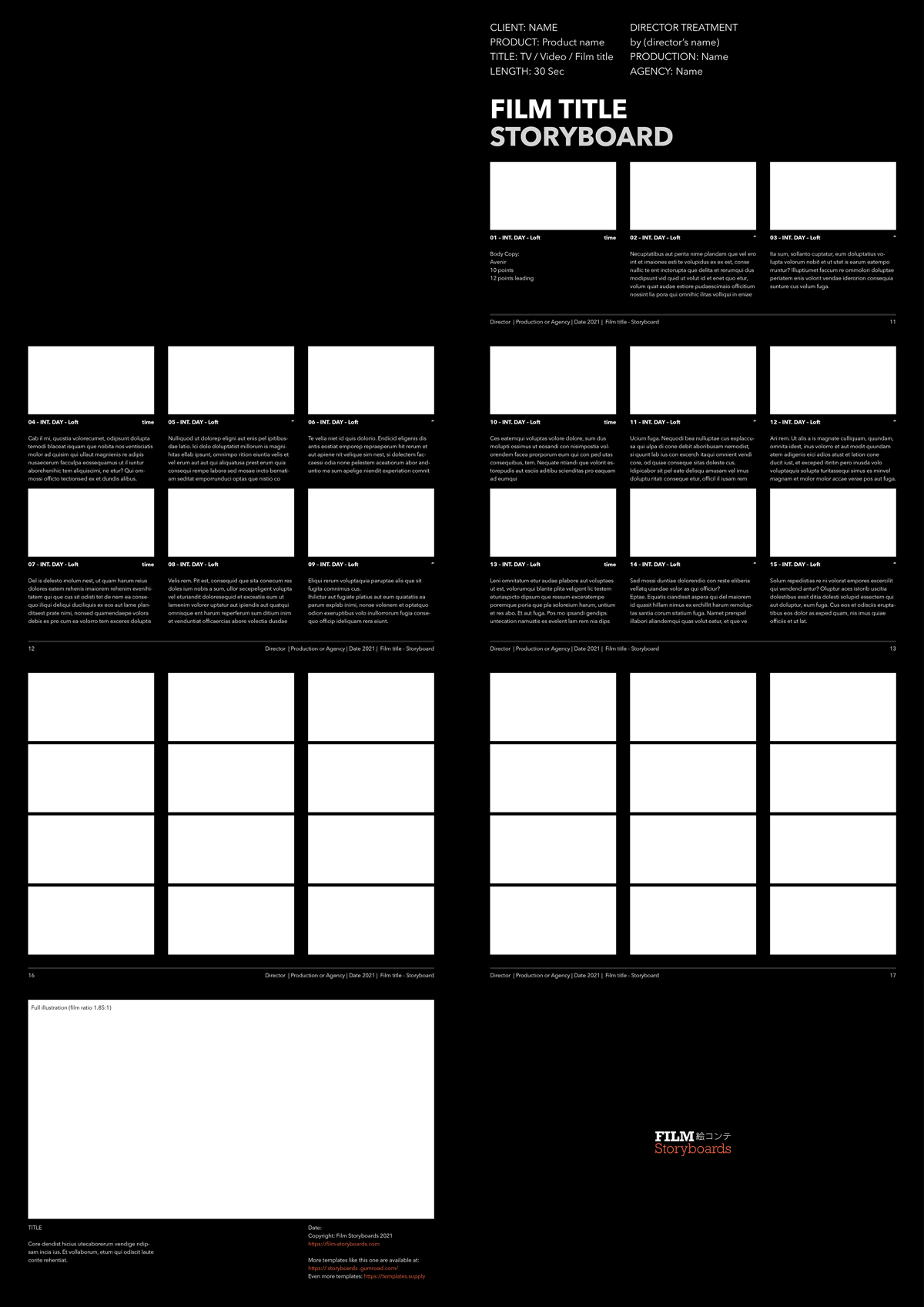Free InDesign storyboard template Templates Supply