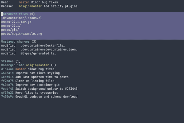 Magit screenshot