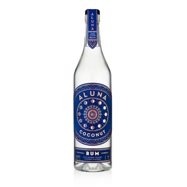 Image of the front of the bottle of the rum Aluna Coconut Rum