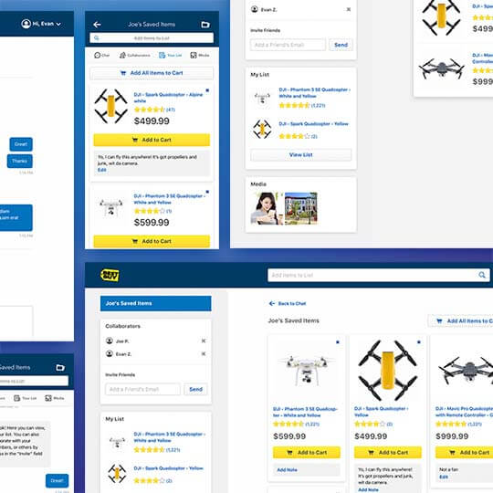 Screenshots of a shopping website