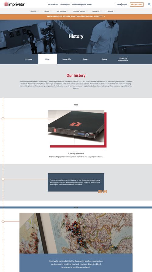 Screenshot of Imprivata website