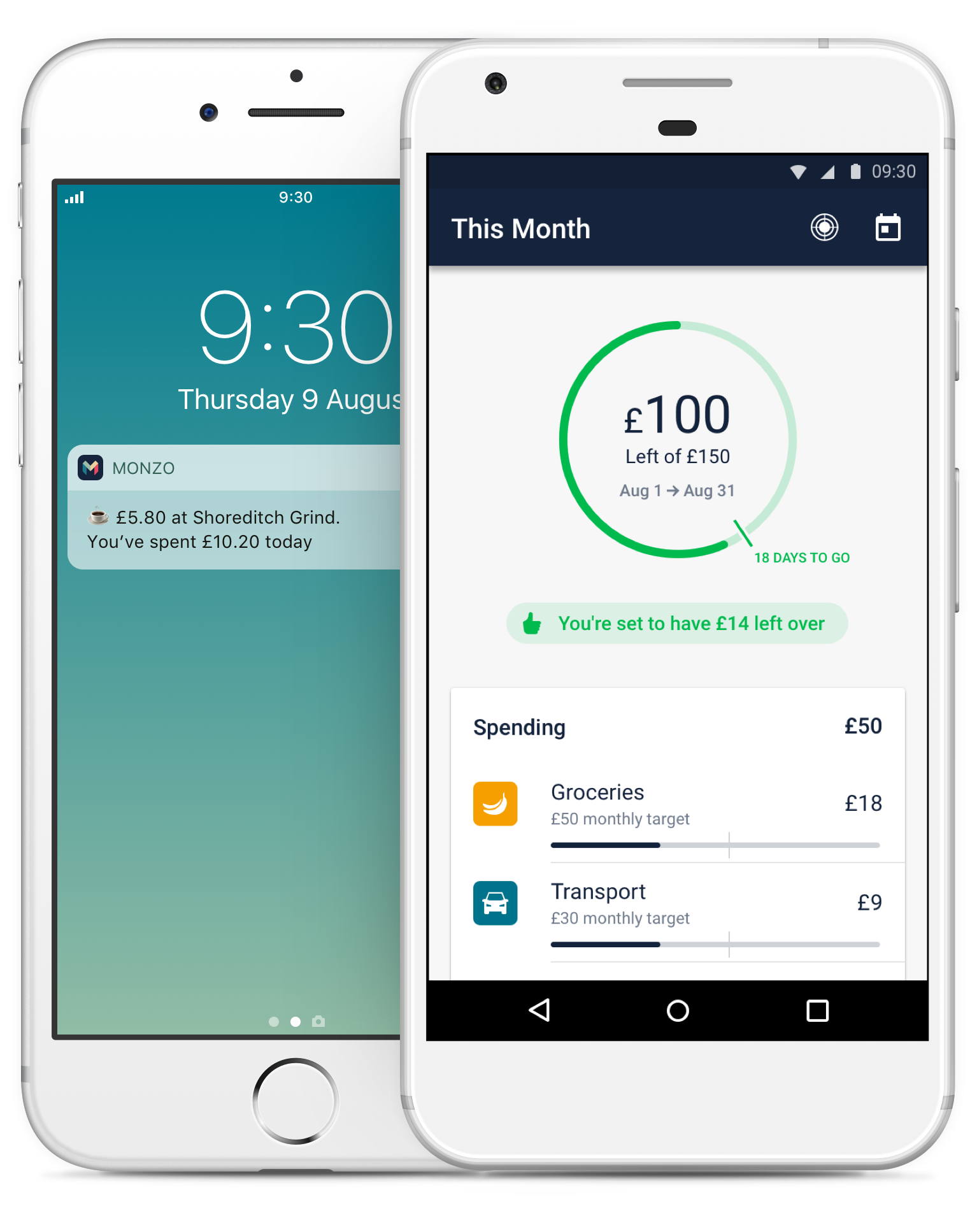 Manage your money with instant notificatons and smart budgeting