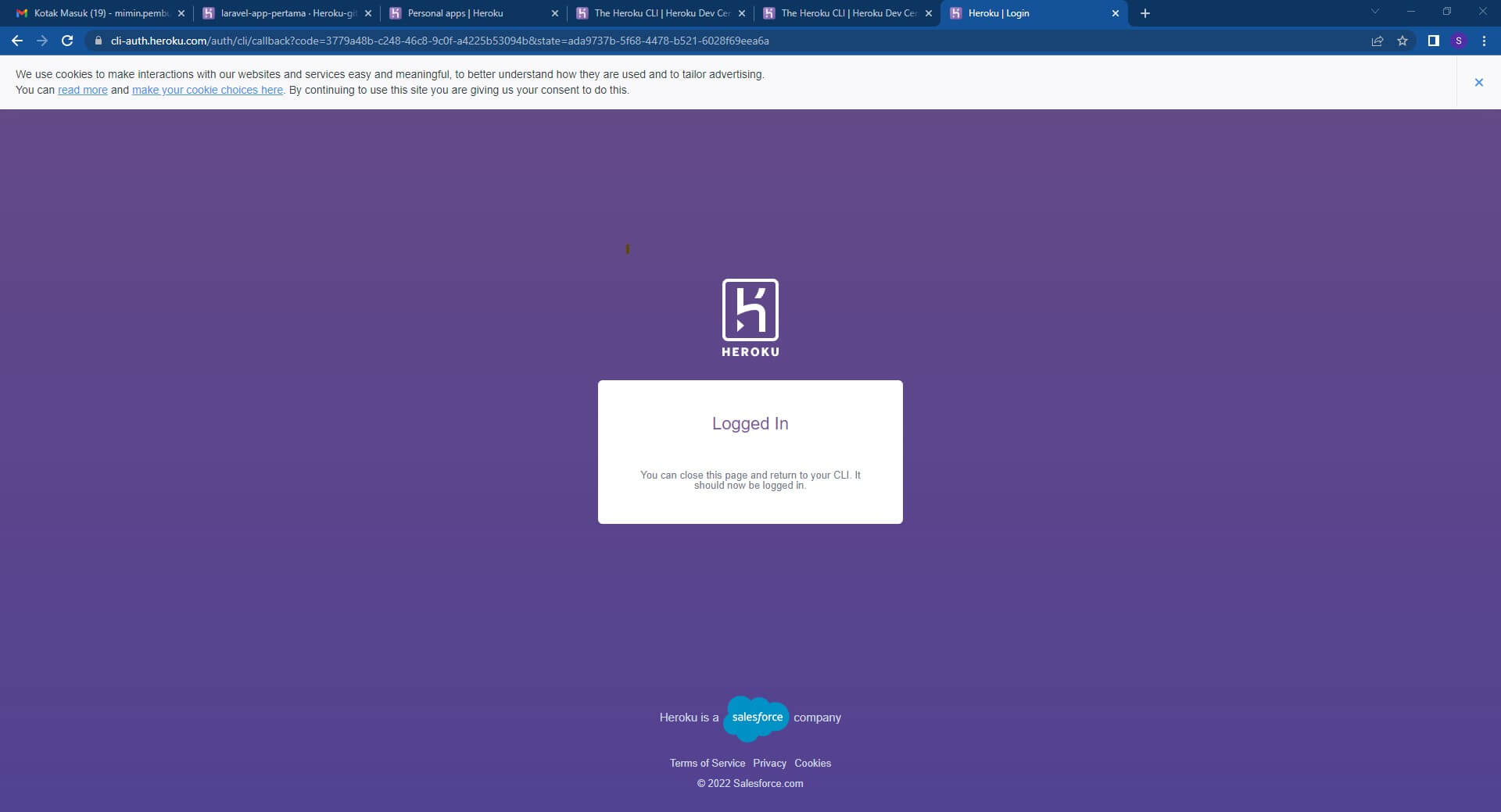 Heroku CLI Windows login proses