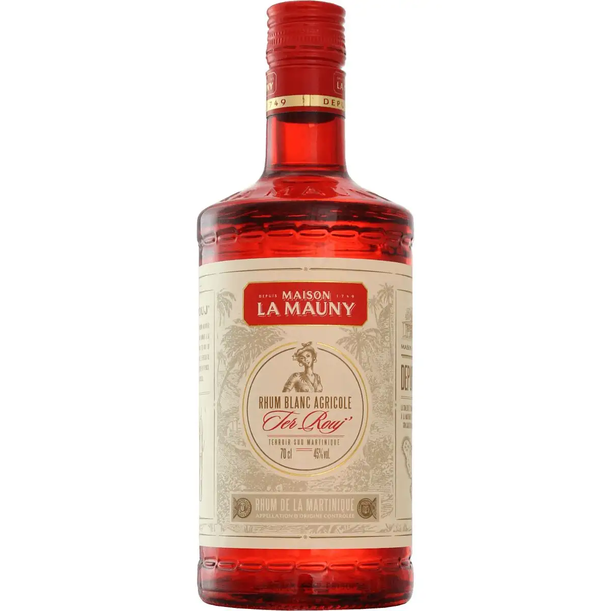 Image of the front of the bottle of the rum Ter Rouj