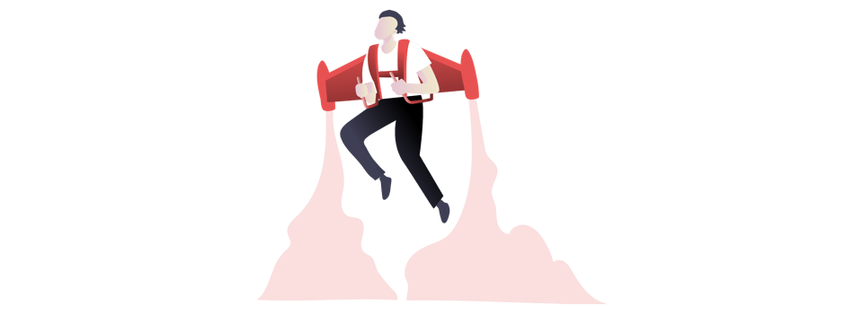 illustration of person in jetpack illustration of person in jetpack