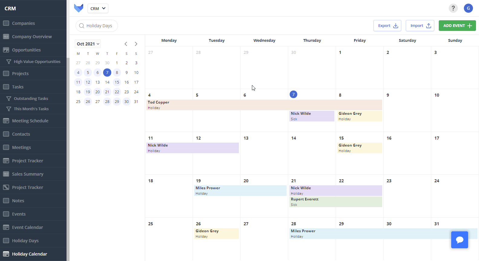 Viewing Calendar Event