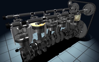 WebGL scene for V8 ENGINE