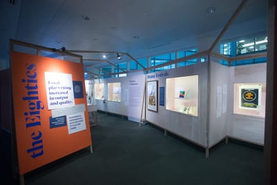 A photo showing the entrance of the Script & Stage exhibition.