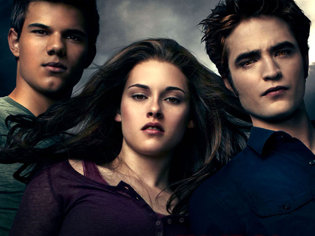 Bella, Edward and Jacob getting ready to play the Twilight Drinking Game