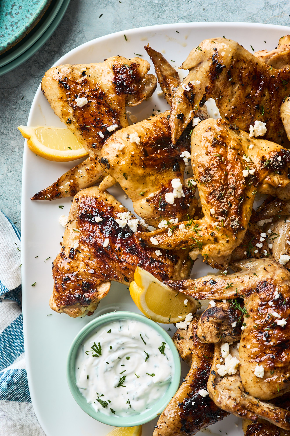 Greek Style Grilled Chicken Wings