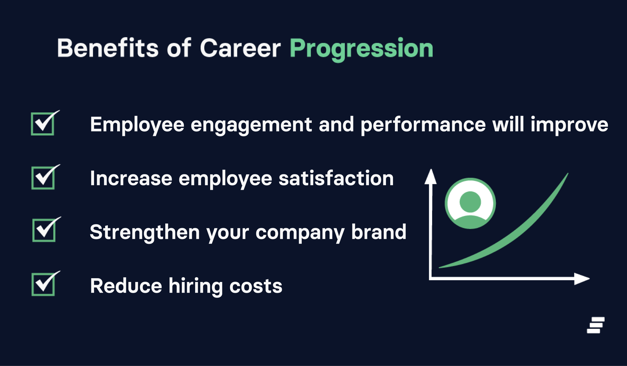 Graphic highlighting the benefits of career progression