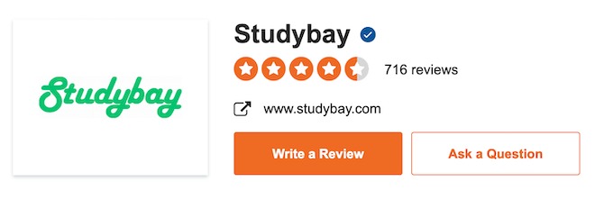 studybay.com rating on sitejabber
