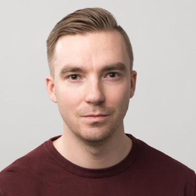Joni Nevalainen works on the app.