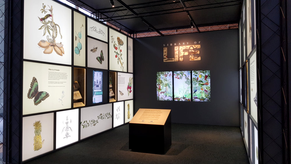 A photo of the Library of Life exhibit