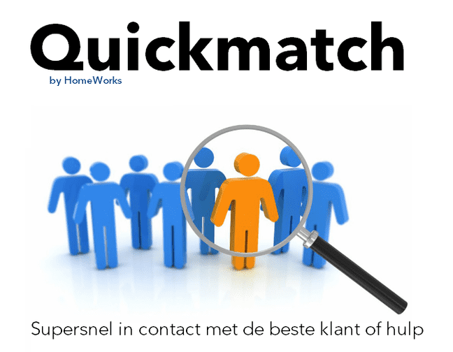 Kies supersnel de huishoudelijke hulp of klant met Quickmatch