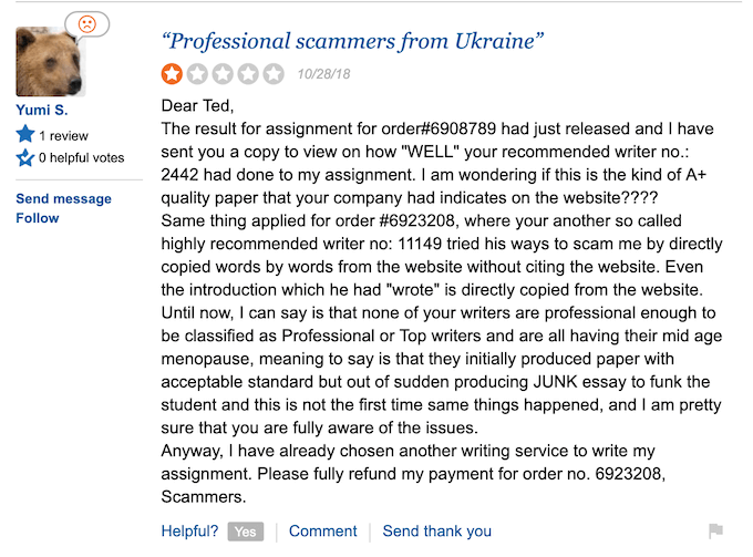 ninjaessays.com - professional scammers from Ukraine