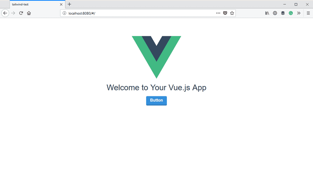 A Tailwind styled button in the Vue application
