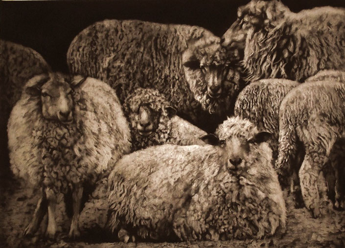 Peinture de moutons