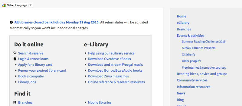 The Suffolk Libraries home page