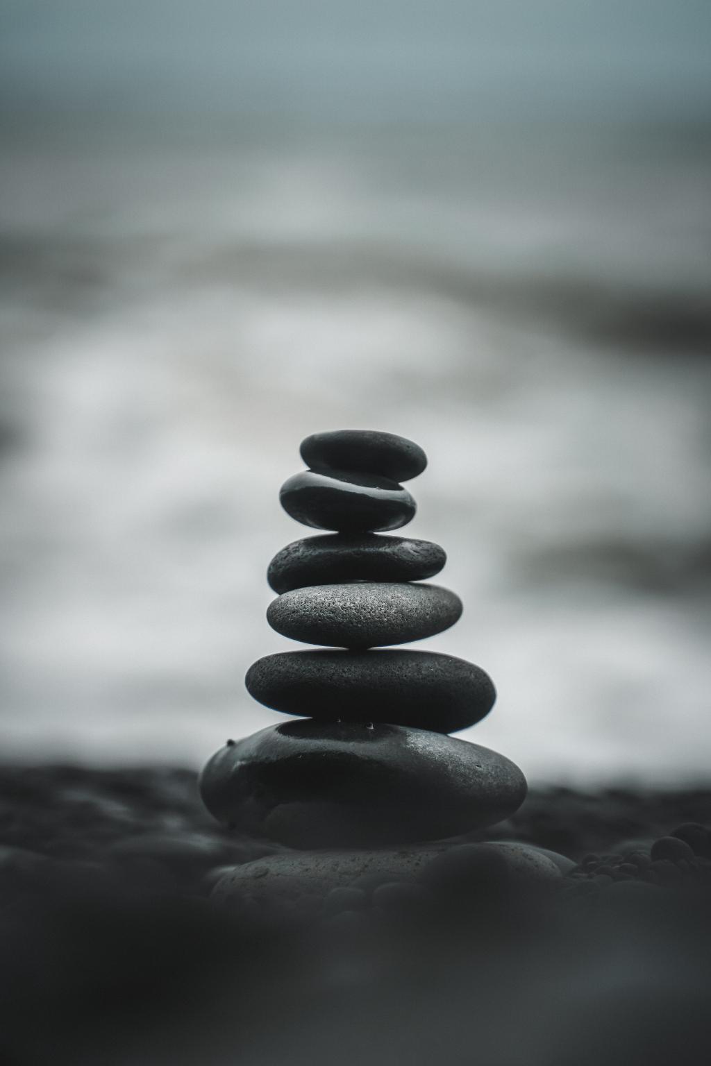 Stack of rocks balanced
