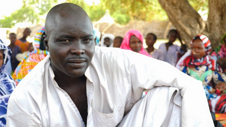 A displaced man in Chad