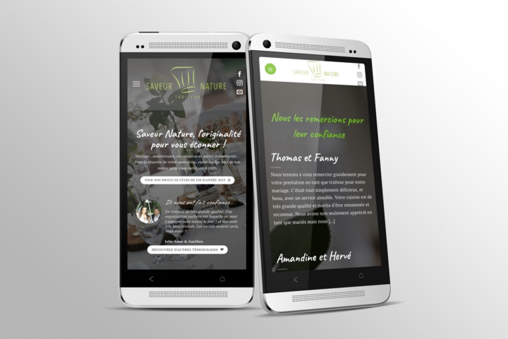 affichage site saveur nature sur mobile