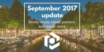 Cover image for September 2017: ready-made email parsers nad more