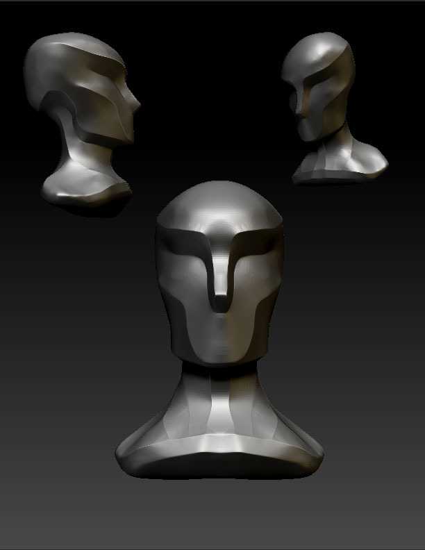 planar bust created in ZBrush