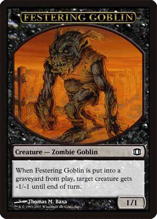 1/1 Black Festering Goblin Creature Token | MTG.onl Tokens