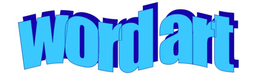 Word art image of the words 'word art' written in a large, bright blue, wavy representation.