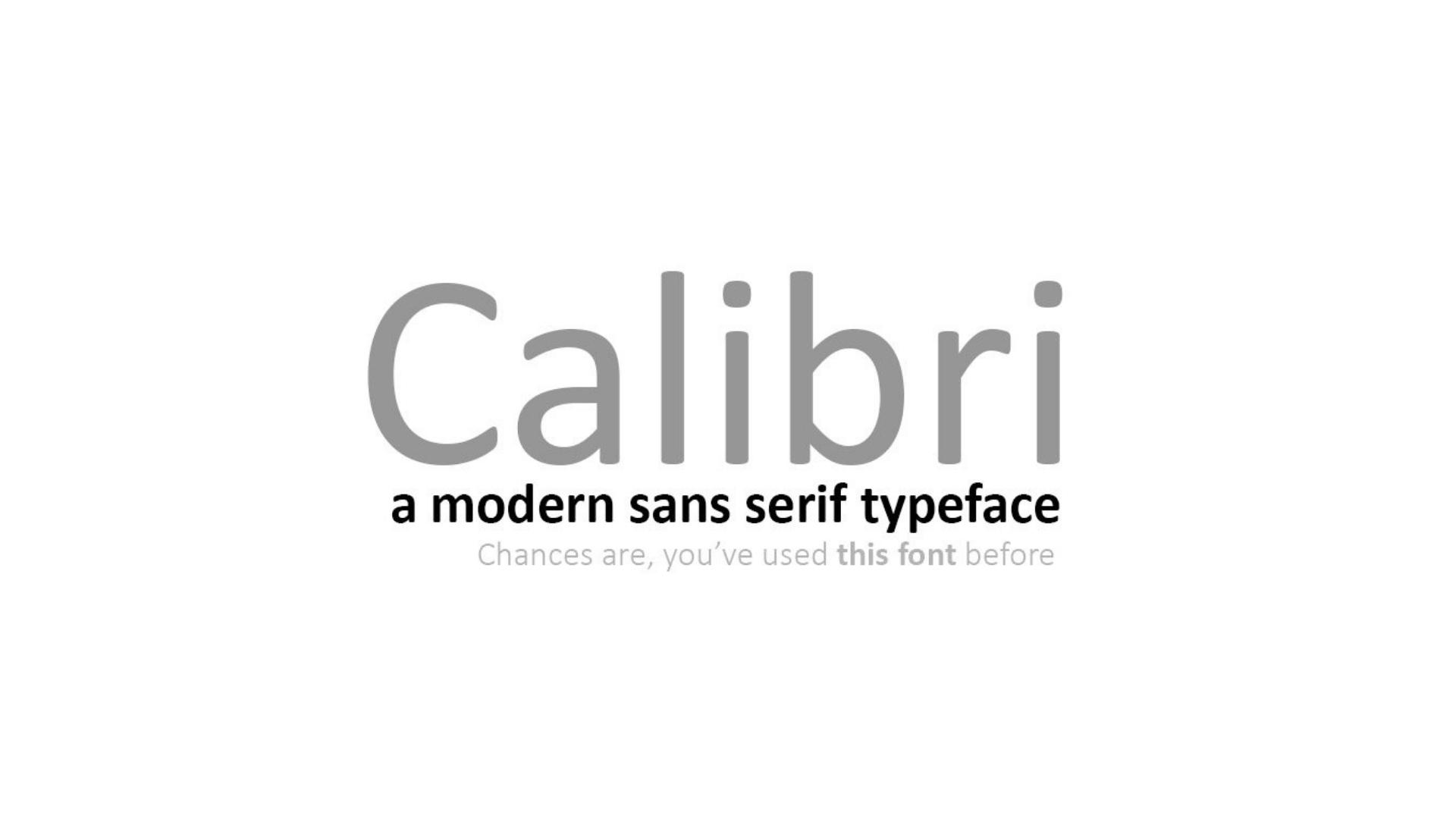 Calibri Web Design Font