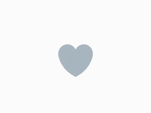 A gray heart button that, when clicked, turns red and has confetti popping out of it