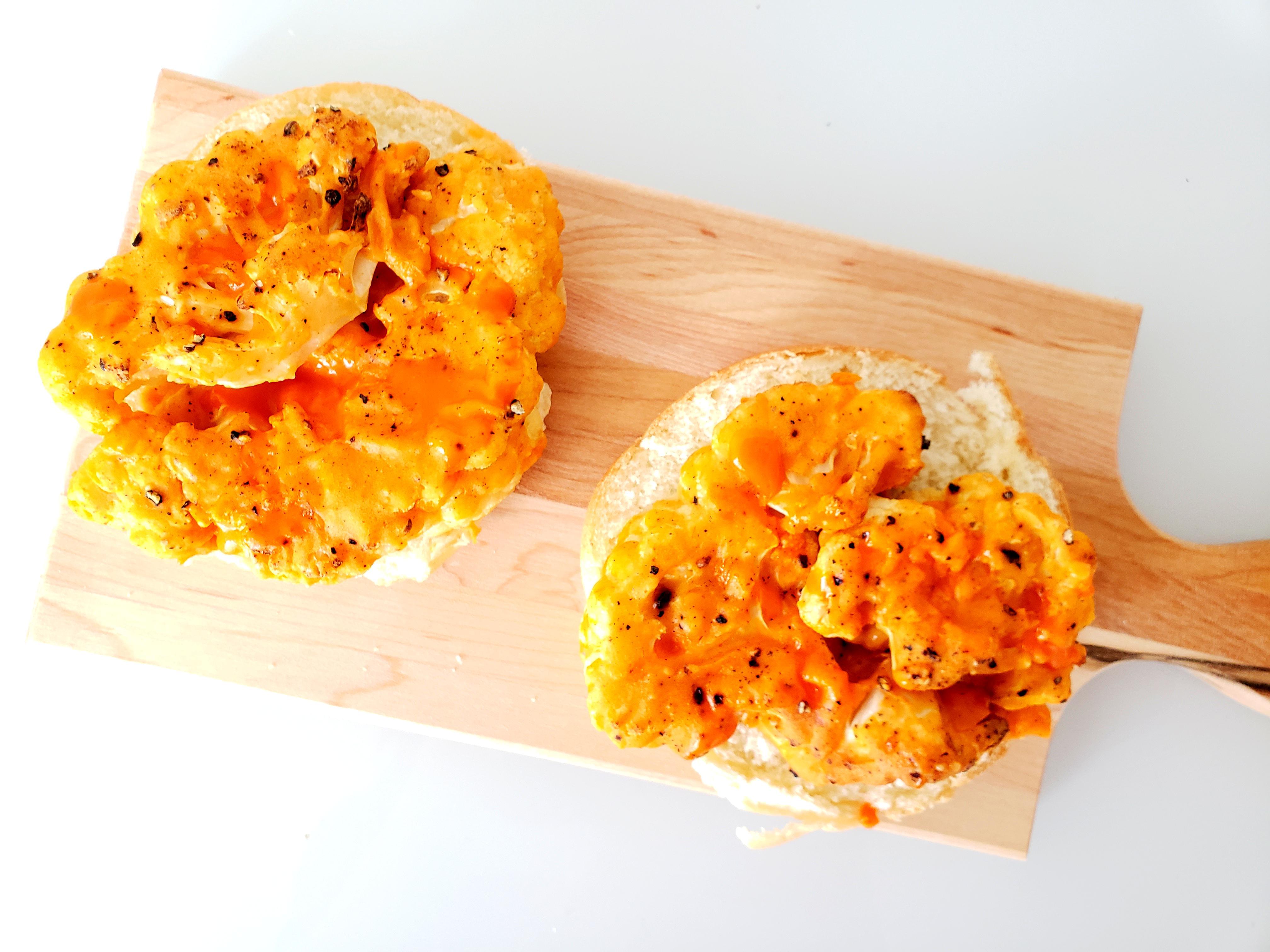 Open Face Buffalo Cauliflower Sandwich