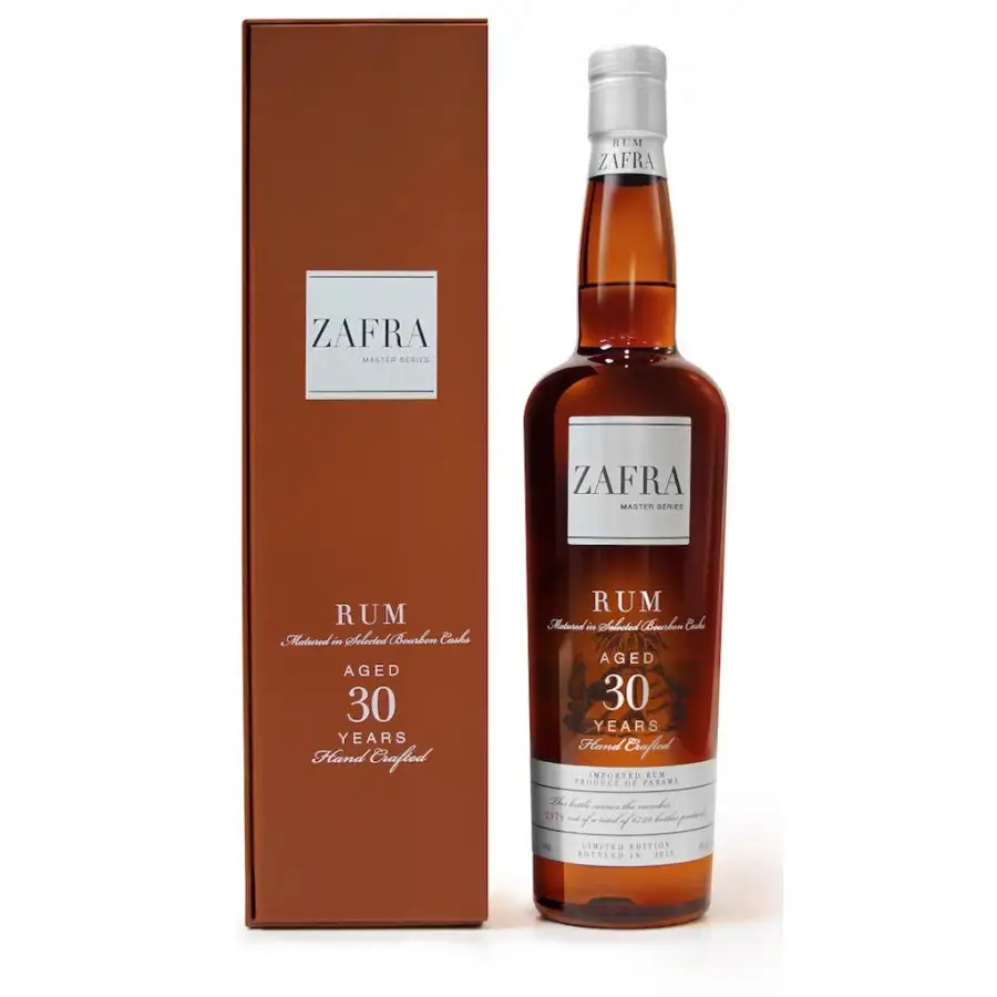 Image of the front of the bottle of the rum Zafra Master Series Aged 30 Years