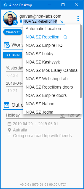 Current Location Select