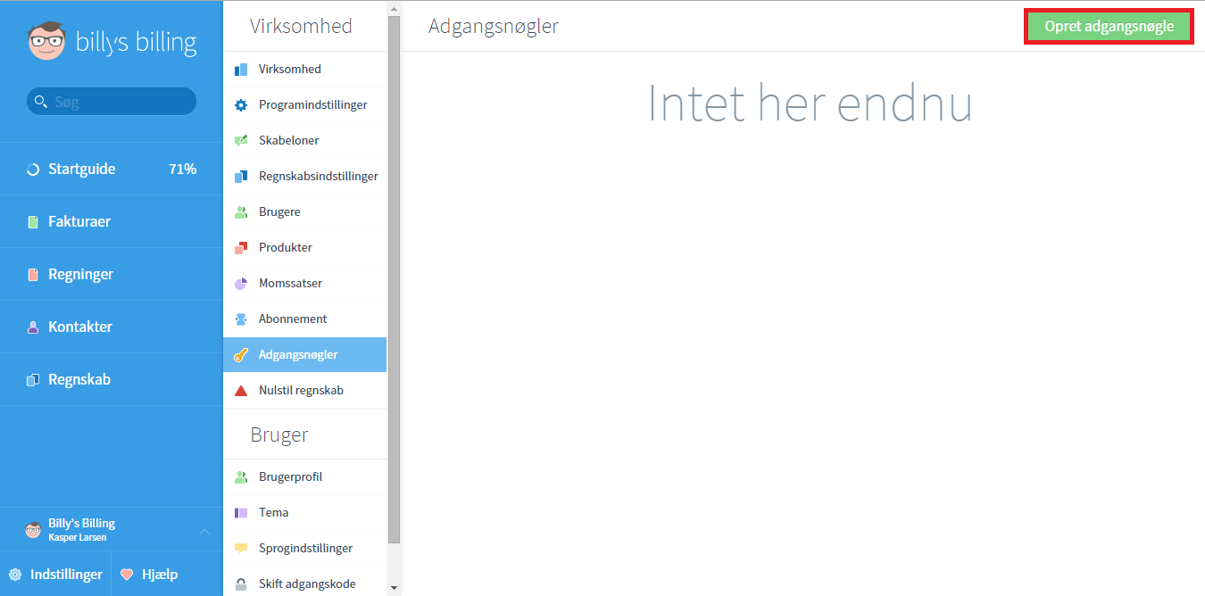 Opret API-nøgle