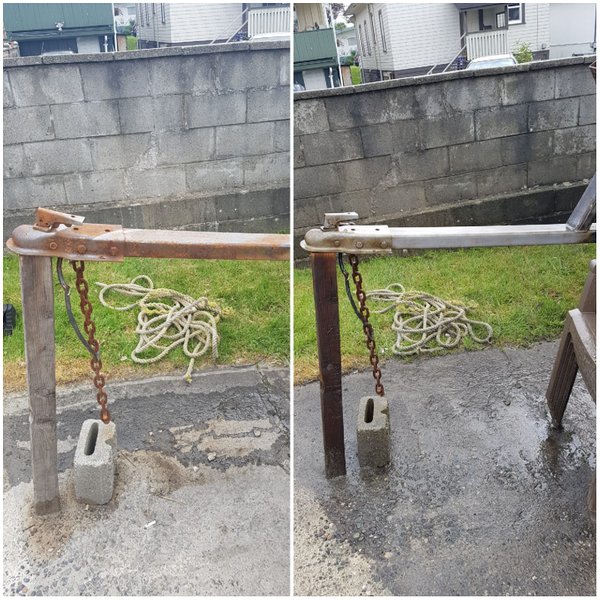Truck hitch before and after