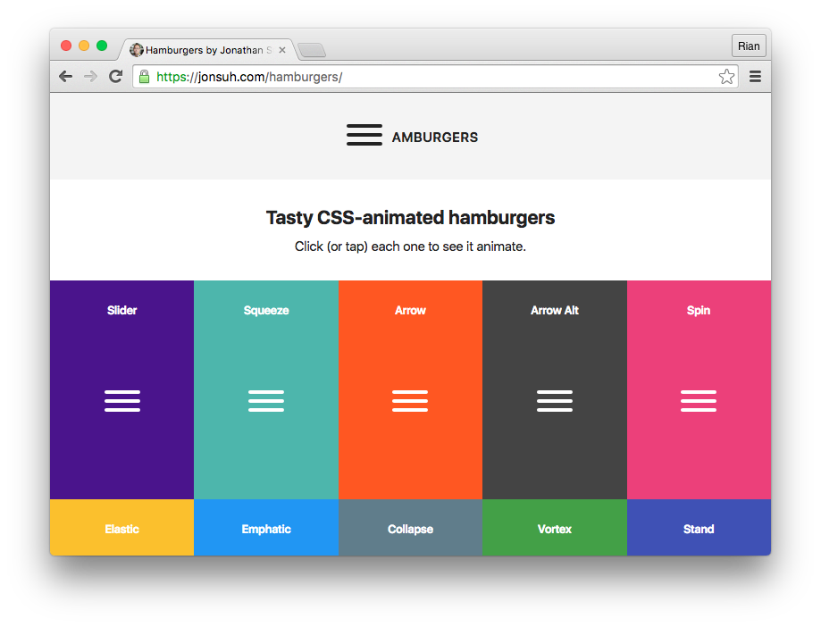 Hamburgers : Koleksi hamburger menu animation
