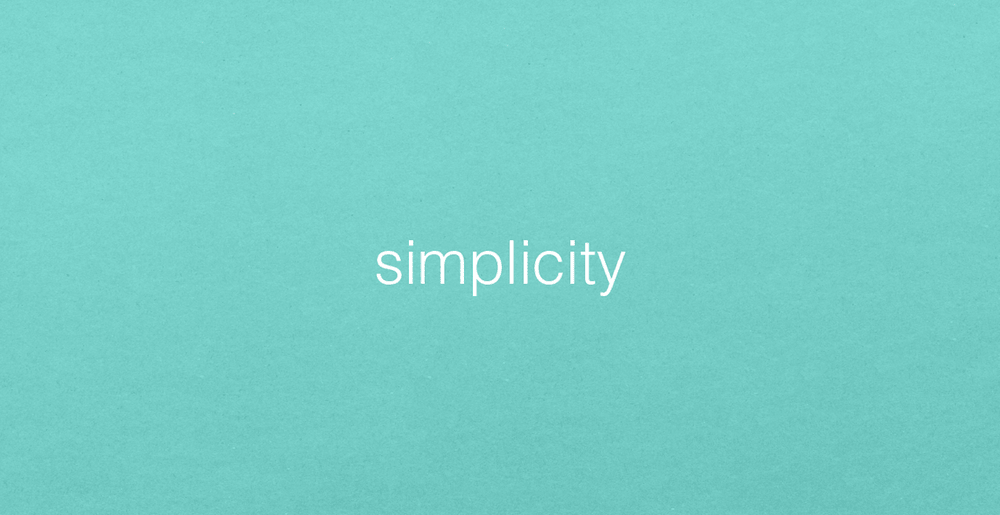 UX design simplicity Simplicity on a blue background