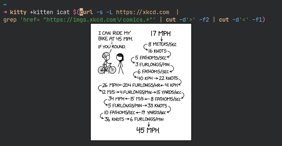 complete command to fetch XKCD image from homepage
