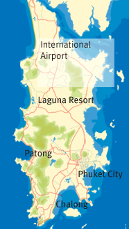 Phuket Map with East Coast Ocean Villas