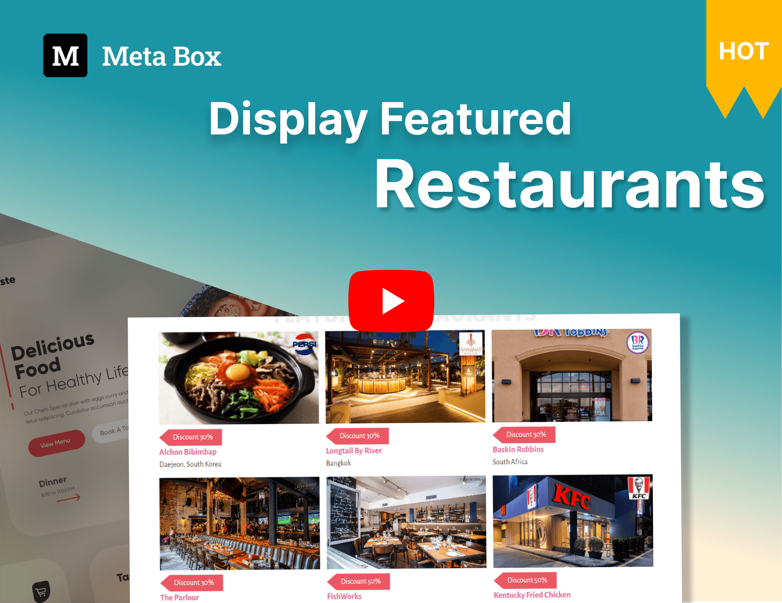 showing the featured restaurants